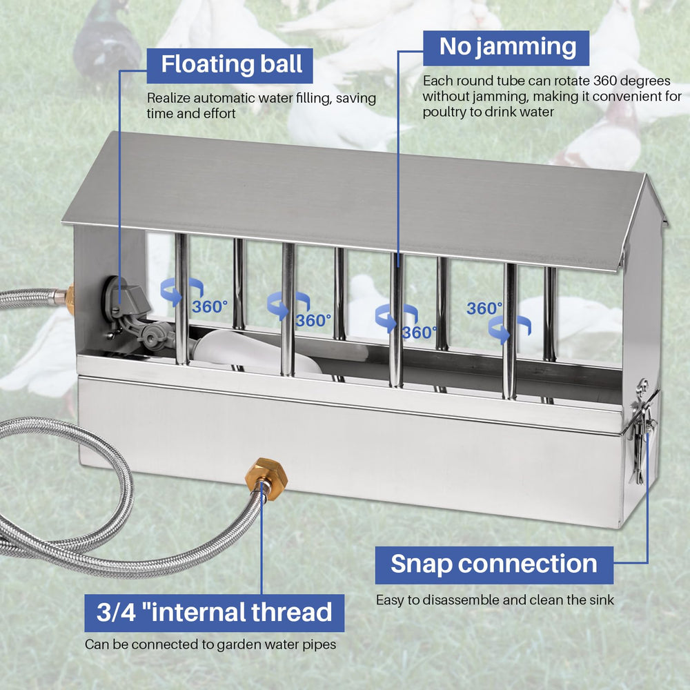 NAOEDEAH ten drinking windows visible so more birds can drink simultaneously and reduce crowding