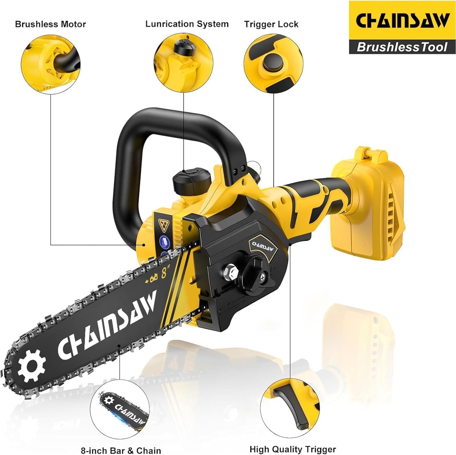 NAOKEV auto-oiler port detail showing easy lubrication for longer chain life