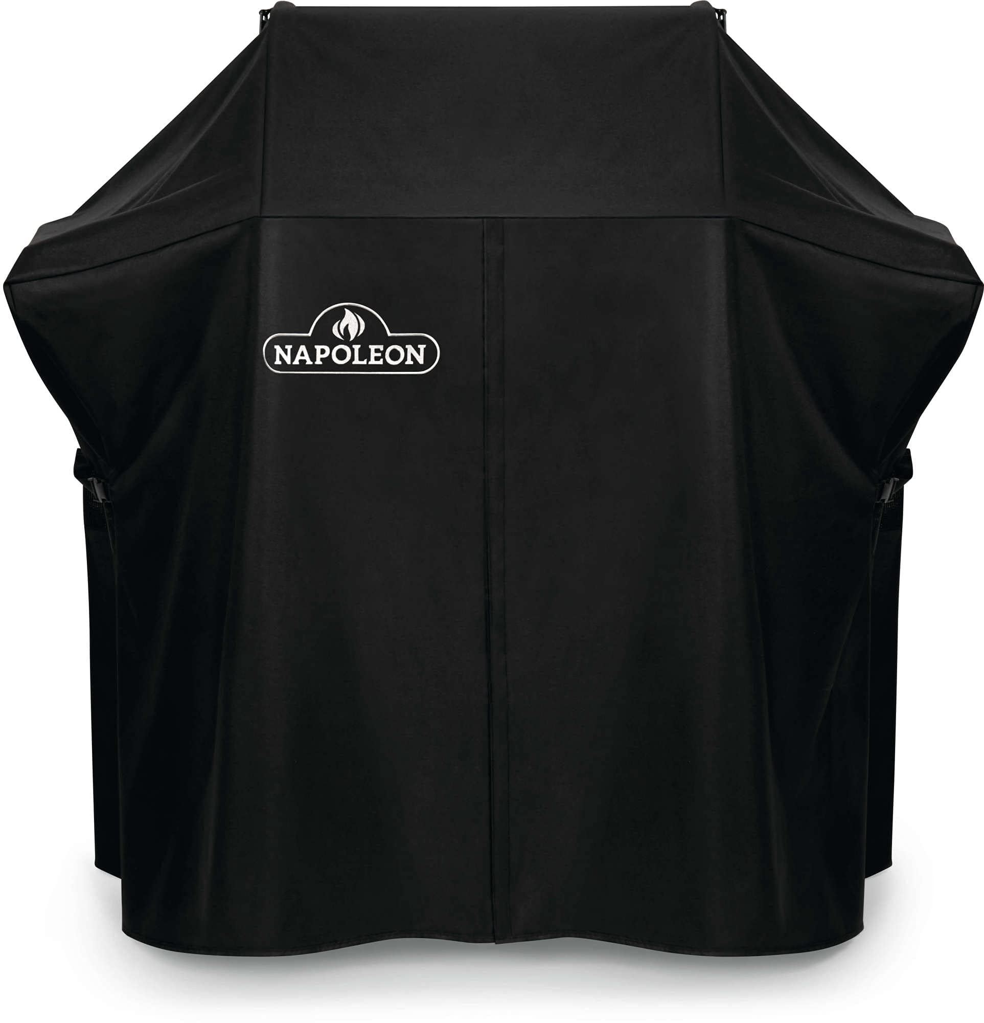 Napoleon cover front view showing snug fit and weather protection benefit