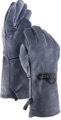 Napoleon gloves front view showing full gray cowhide protection and reliable grip