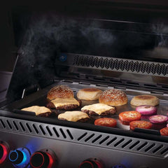 Napoleon griddle close-up of stainless texture highlighting durability and heat performance