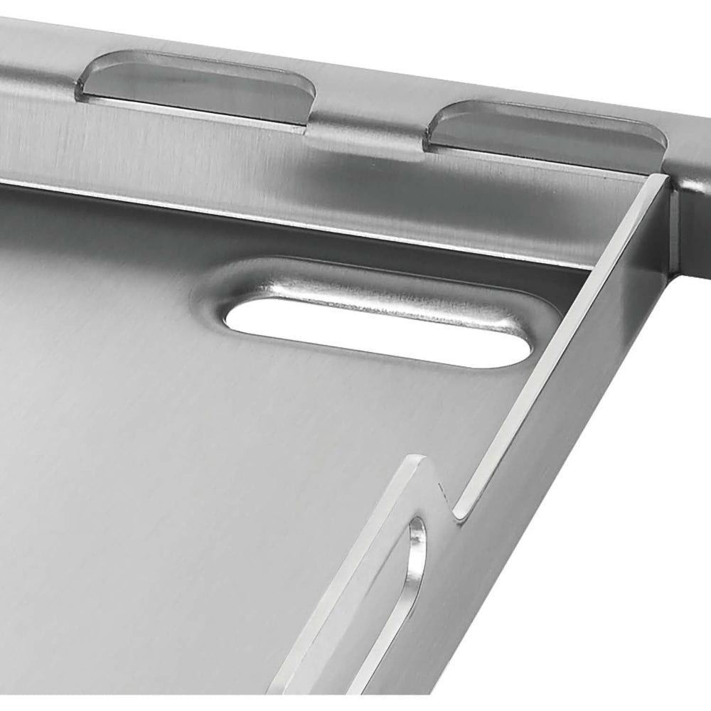 Napoleon griddle integrated grease traps close-up for cleaner cooking and simple cleanup