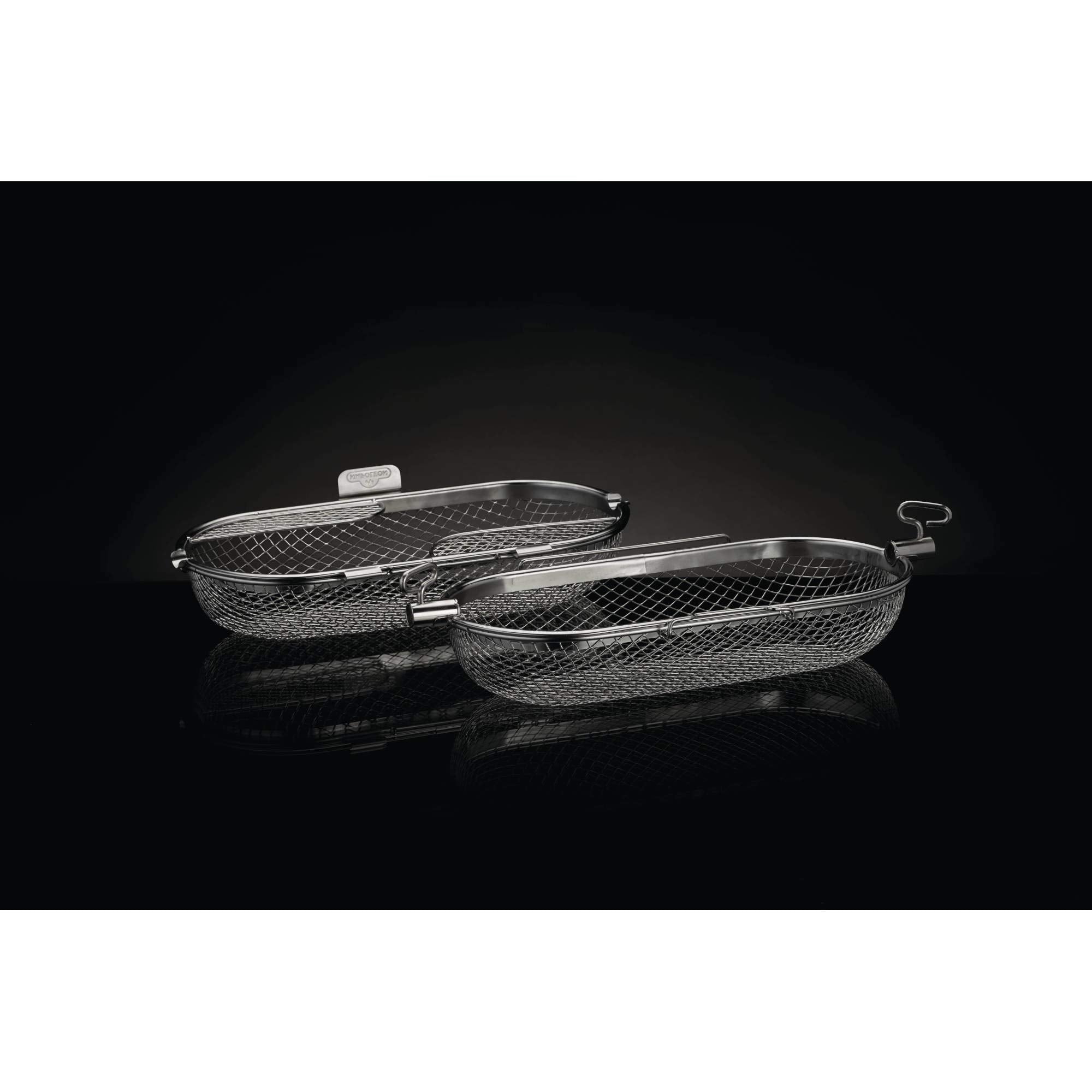 Napoleon rotisserie basket thumb screw close-up for fast tool-free locking