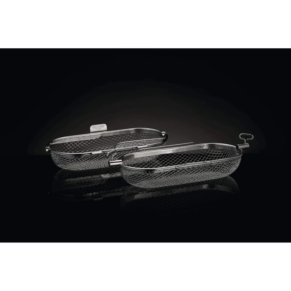 Napoleon rotisserie basket thumb screw close-up for fast tool-free locking