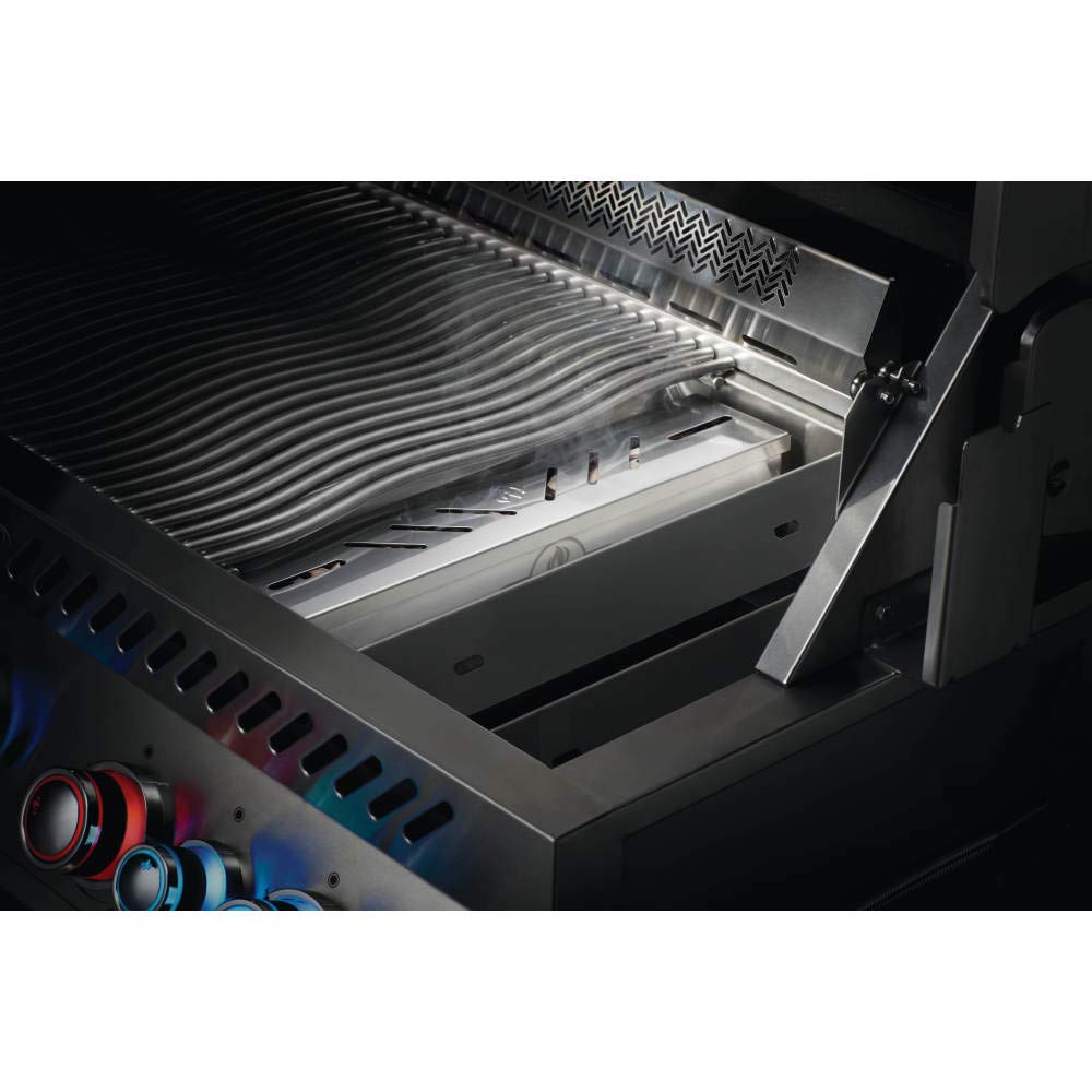 Napoleon smoker box close-up of stainless surface showing corrosion resistance benefit
