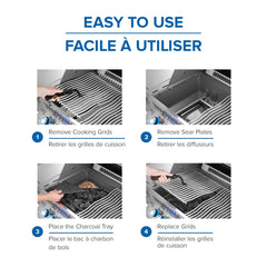 Napoleon tray installed on a grill demonstrating easy conversion benefit