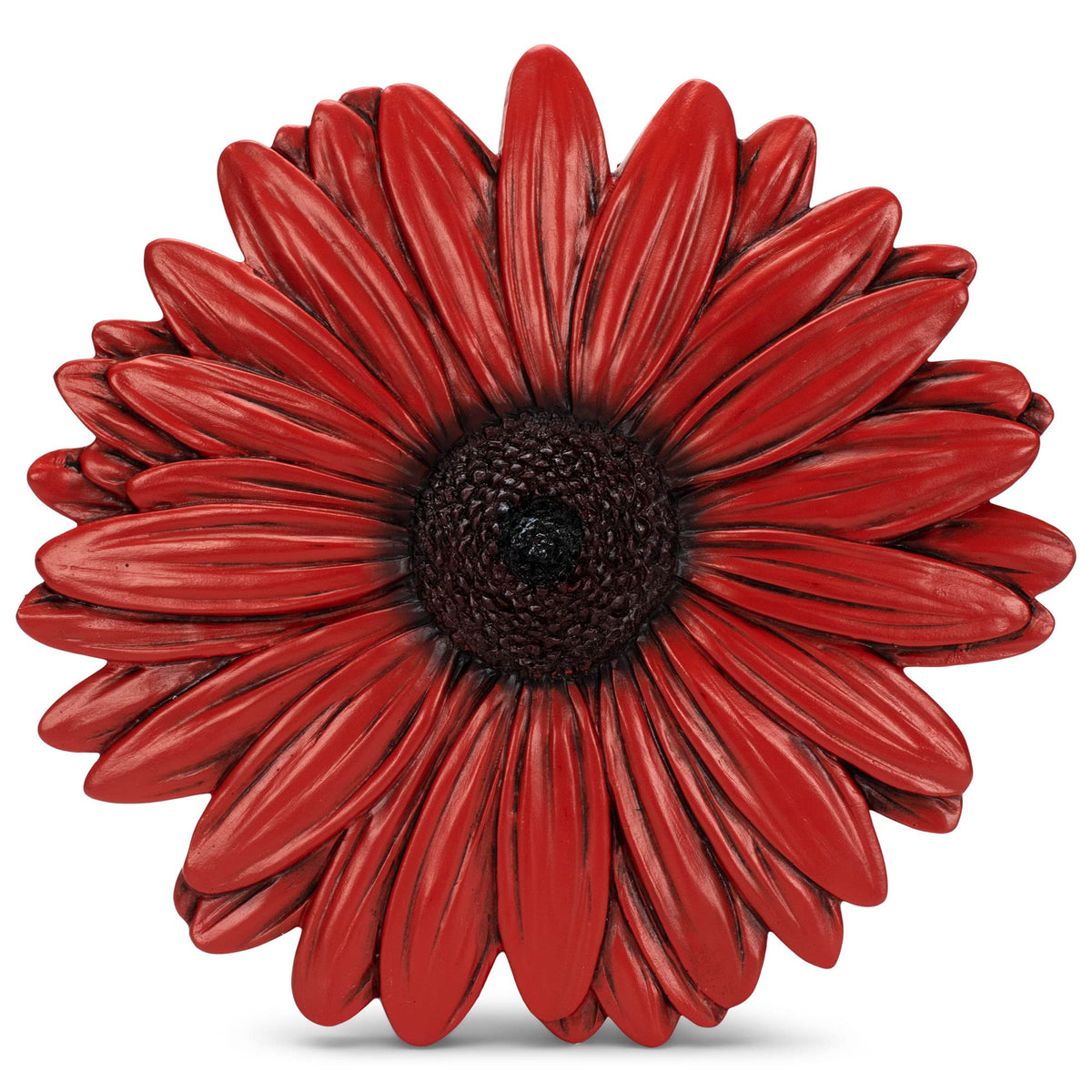 NAT AND JULES front view of red gerbera daisy stepping stone adds vibrant focal point