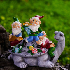 NATASE front view of gnome turtle statue showcasing whimsical charm and curb appeal