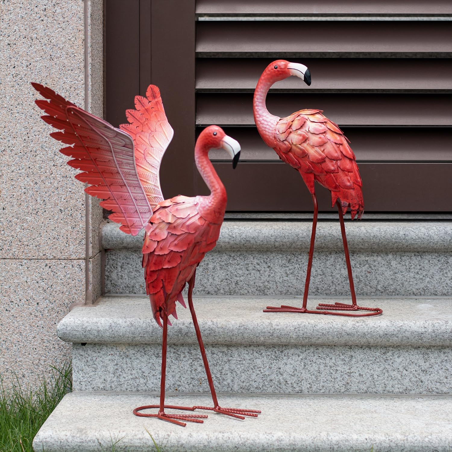 Natelf flamingos placed poolside giving tropical ambiance and charm