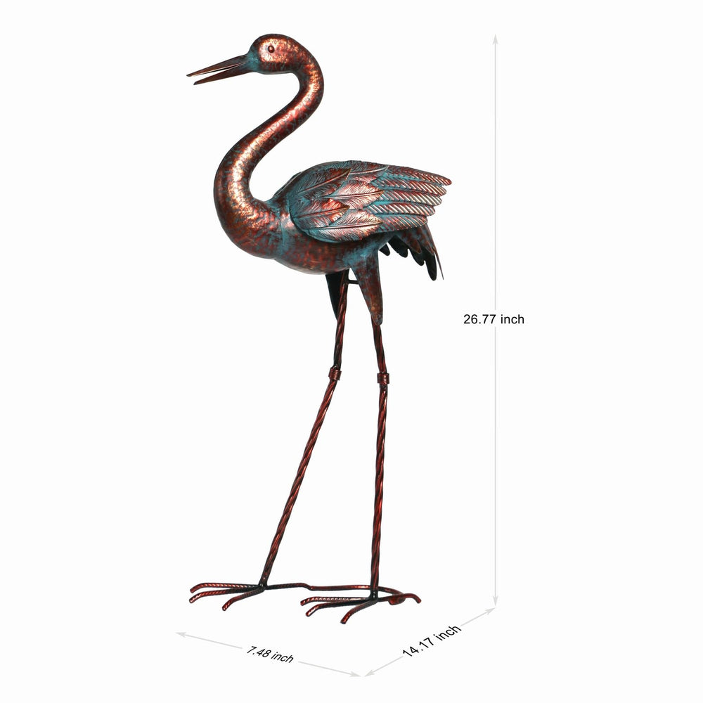 Natelf assembled crane on lawn offering focal interest and durable outdoor presence