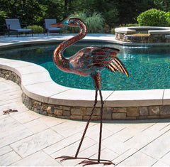 Natelf side profile of heron sculpture highlighting realistic neck curve and stance