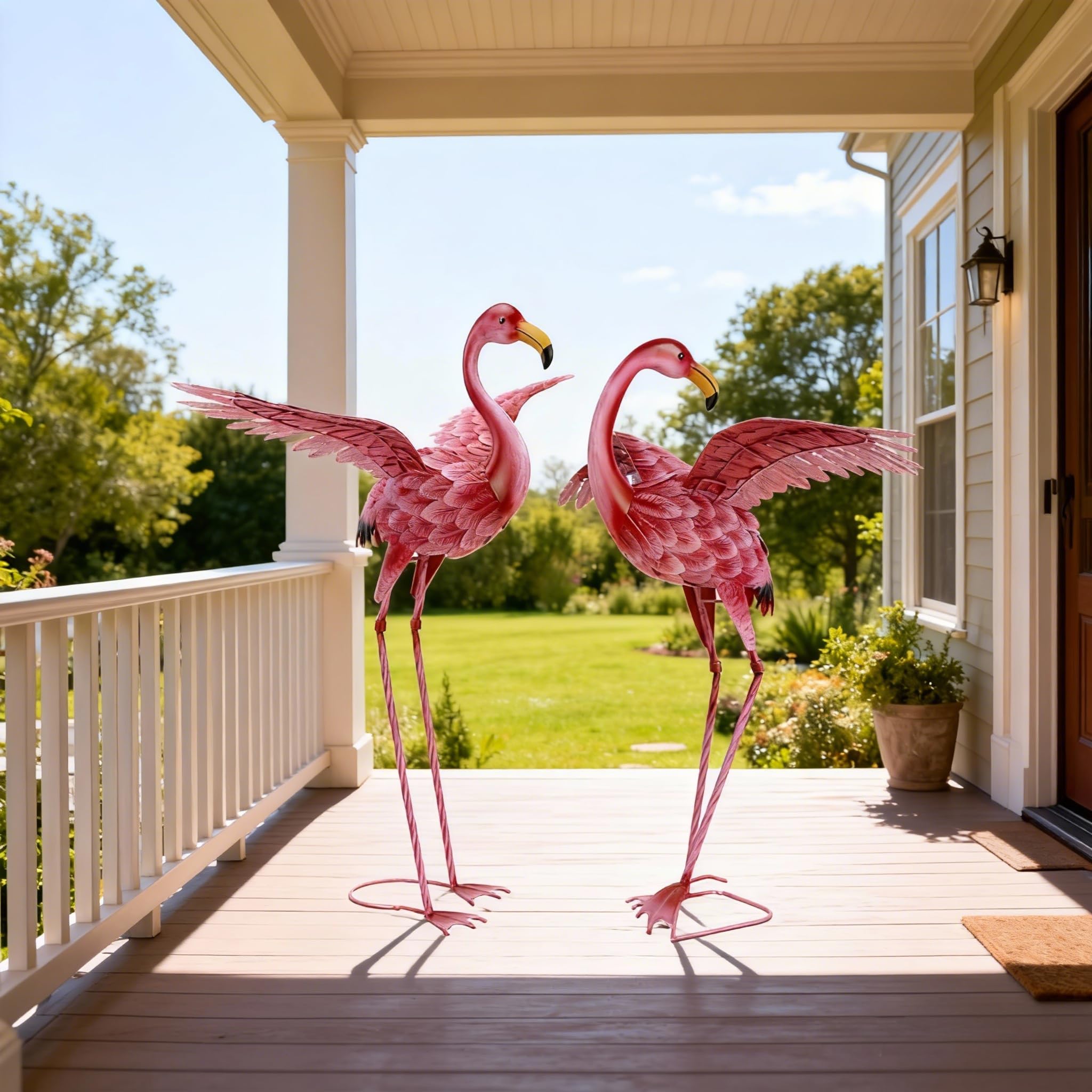 Natelf flamingo close-up of wing detail highlighting artisan finish