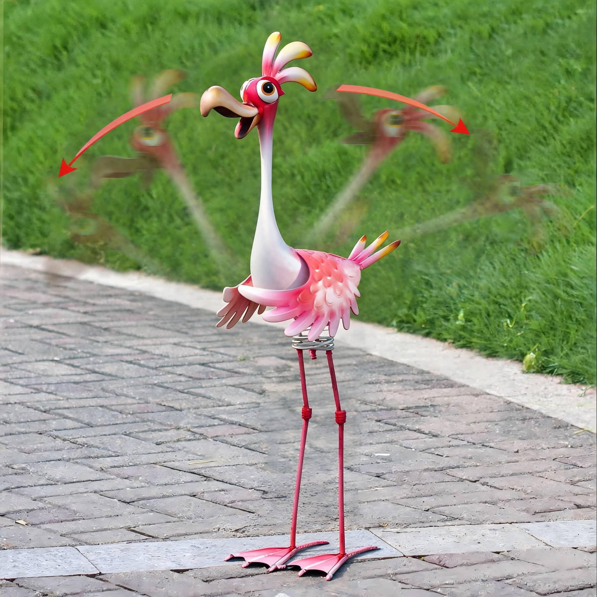 Natelf flamingo front view showing playful design and curb appeal