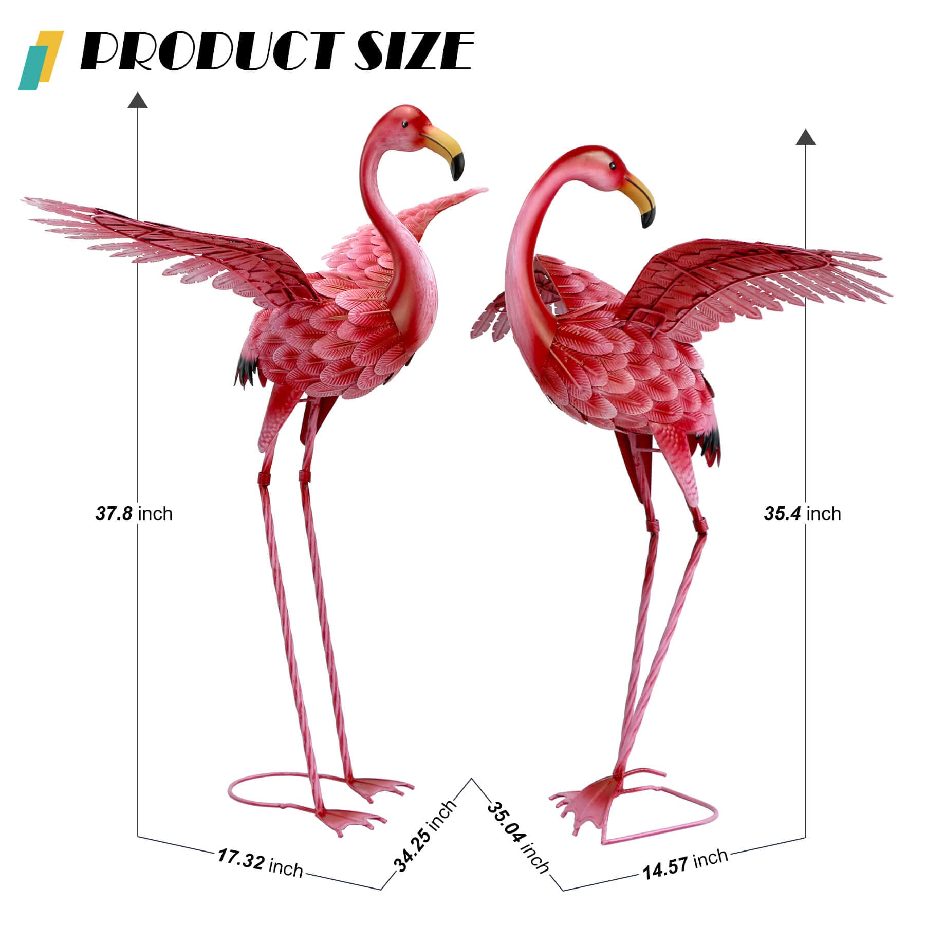 Natelf flamingo stake and base detail showing secure installation
