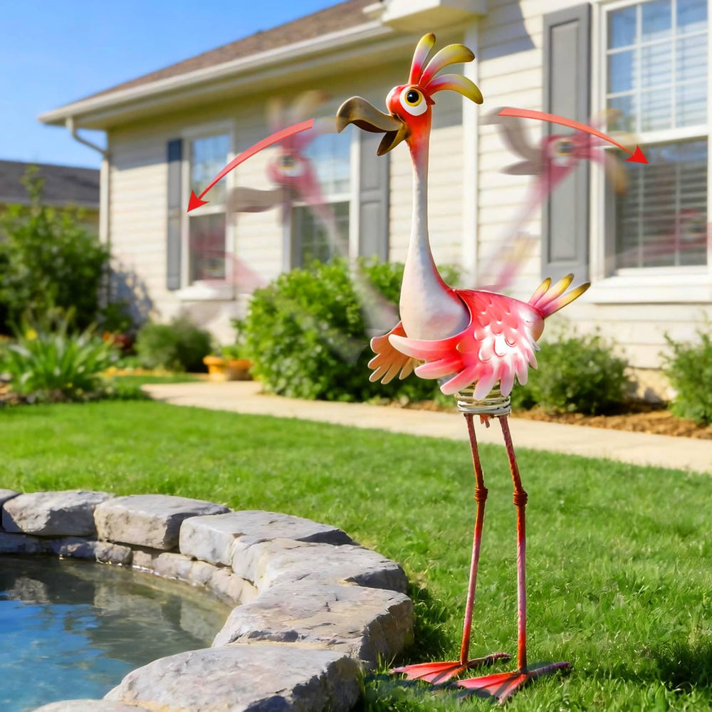 Natelf flamingo paint and texture detail demonstrating weatherproof finish