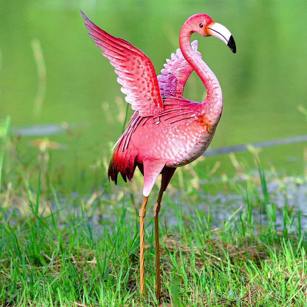 Natelf flamingo used as wedding aisle decor supplying playful charm