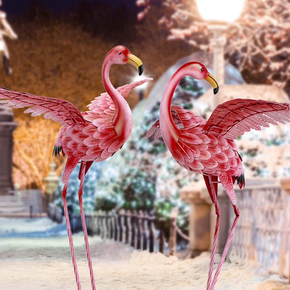 Natelf flamingos front view showing vibrant color and curb appeal