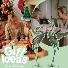 Natelf side profile heron highlighting lifelike pose and garden focus