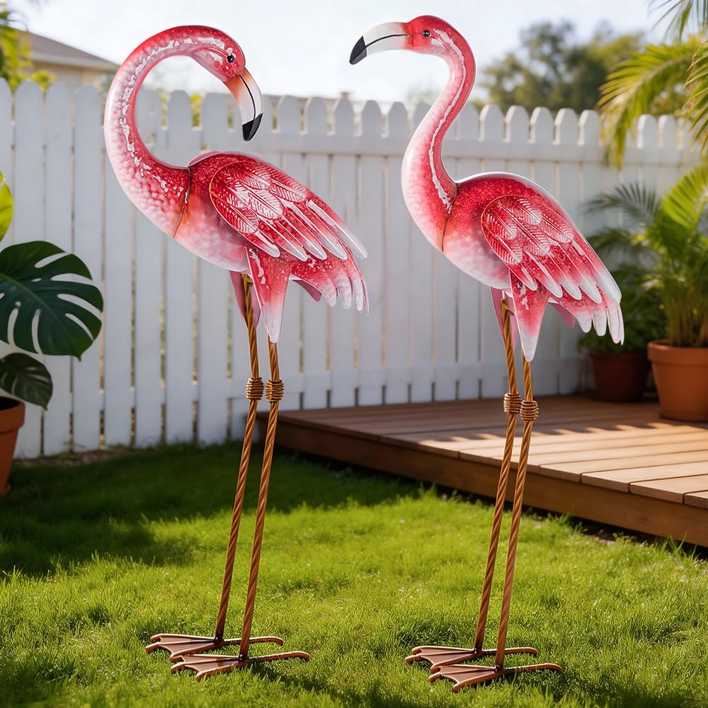 Natelf pair displayed on lawn illustrating bright focal points for landscapes