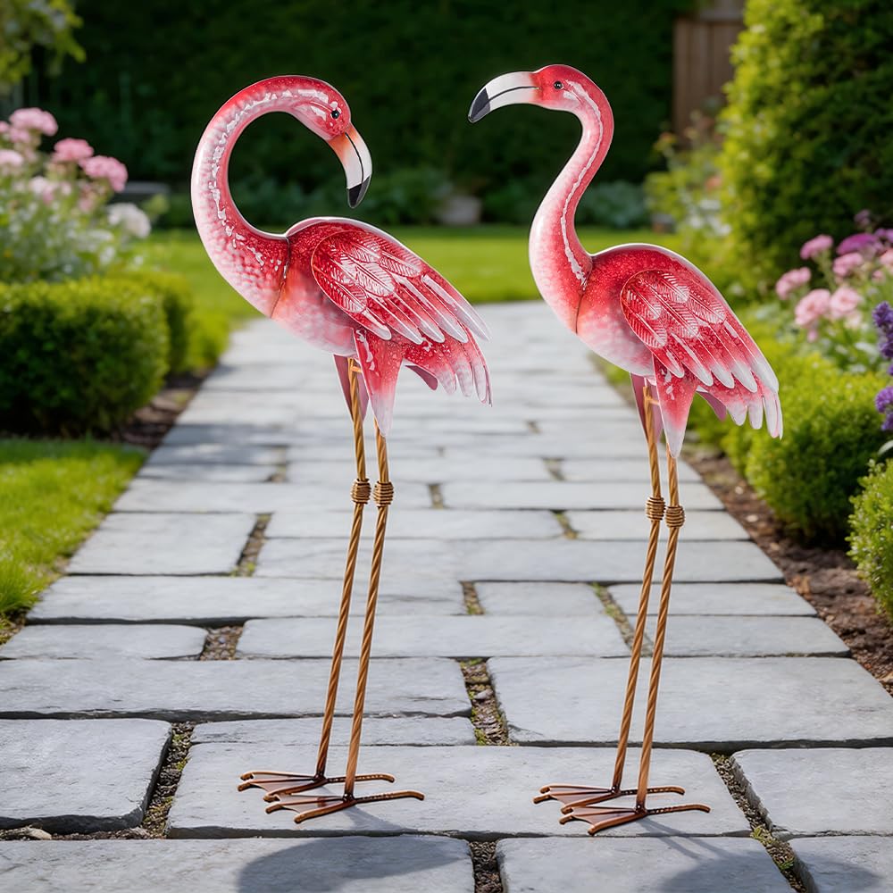 Natelf flamingos used as wedding aisle decor creating festive, photo-ready scenes