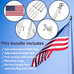 NatFlag 3x5 American flag close-up showing bright nylon colors and durability
