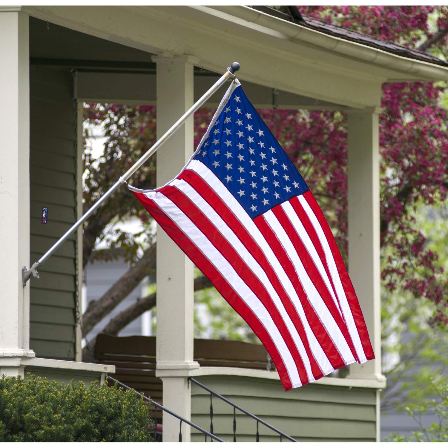 NatFlag included bracket and fasteners showing straightforward installation