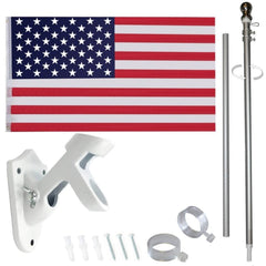 NatFlag white pole front mounted showing neat display and curb appeal