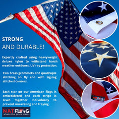 NatFlag pole installed on porch showing compact height and easy visibility