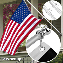 NatFlag swivel head detail showing tangle-free rotation and weather resistance