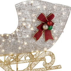 National Tree Company close-up of ornate red ribbon and bow highlighting festive detail
