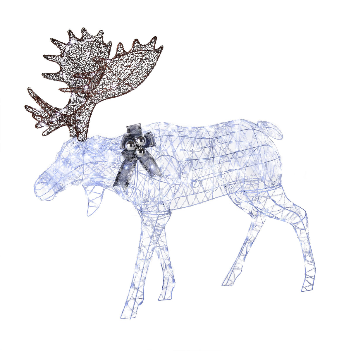 National Tree Company majestic moose front view with LED lights, creates festive curb appeal