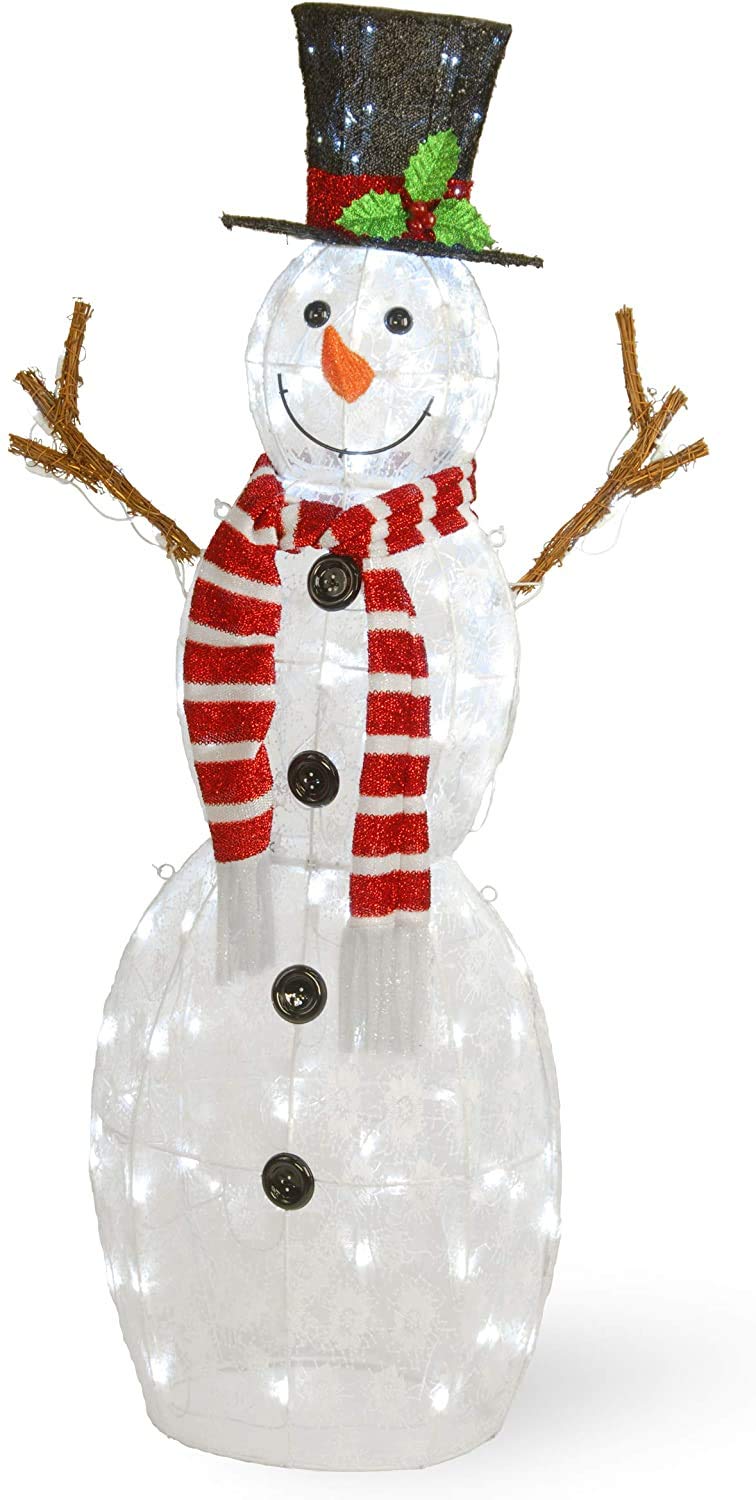 National Tree Company snowman front view showing pre-lit LEDs and festive details for instant curb appeal