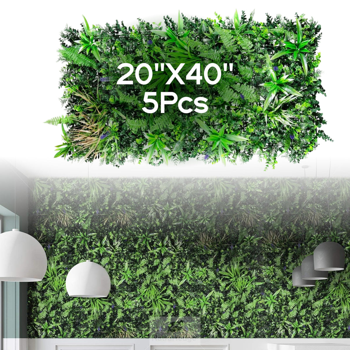 NatraHedge front panel view showing full faux grass coverage and instant greenery benefit