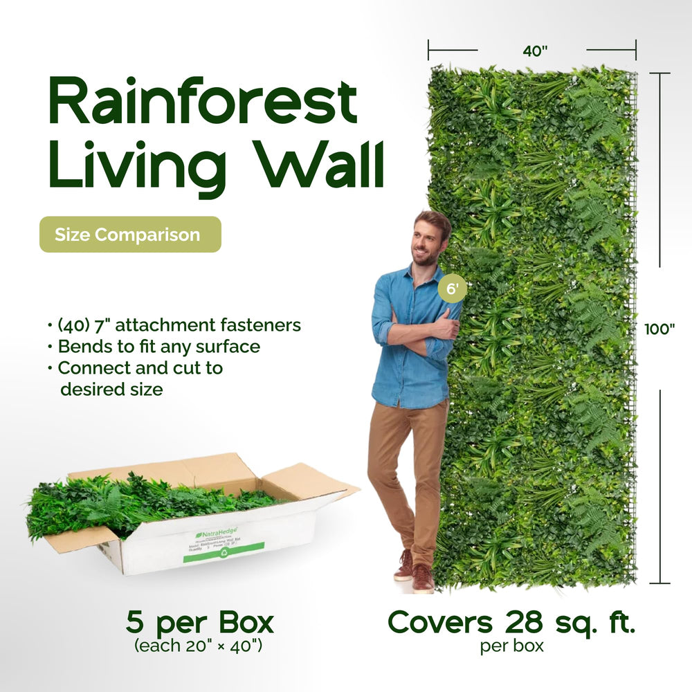 NatraHedge mounted on balcony rail providing privacy and a low-maintenance green screen