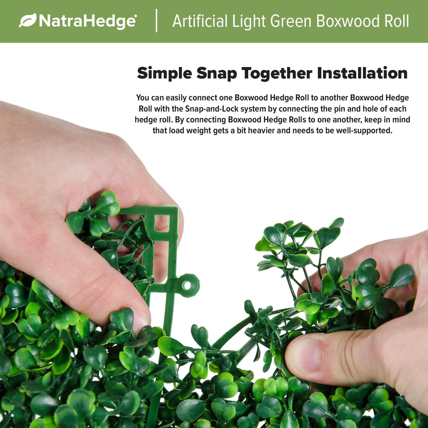 NatraHedge size comparison against door showing scale and coverage