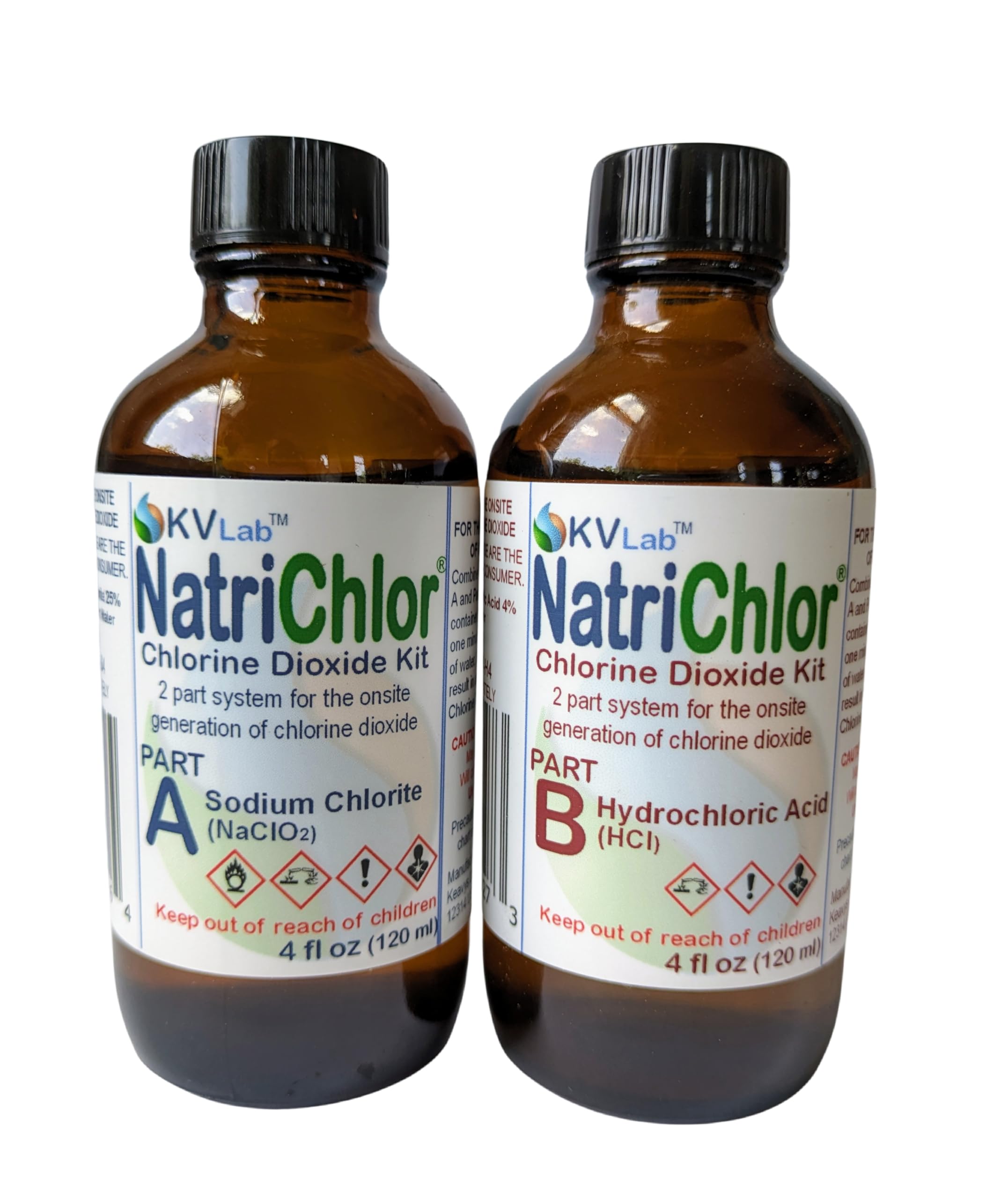 NatriChlor dropper delivering measured drops into a cup for accurate use