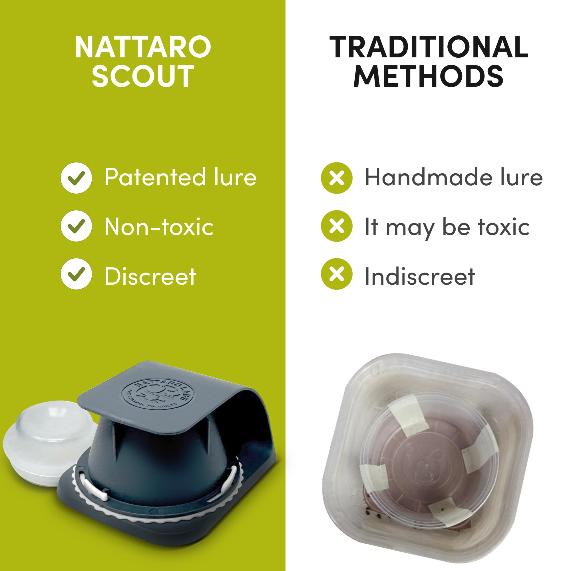 Nattaro Scout four traps displayed for whole-room monitoring and coverage