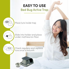 Nattaro Scout placed at bed frame corner detecting nightly travel paths for bugs