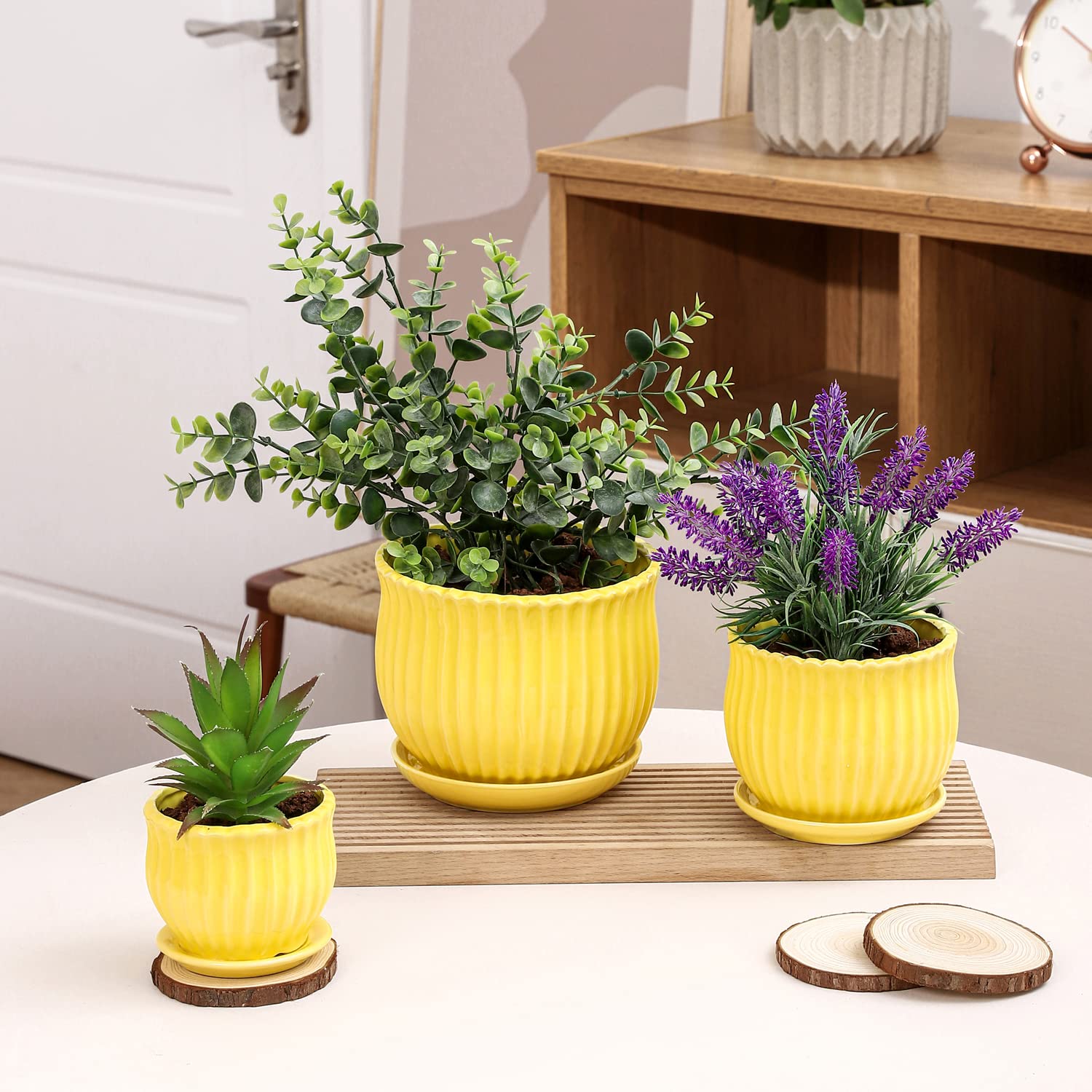 Nattol close-up stripe texture on pot showing tactile detail and visual interest
