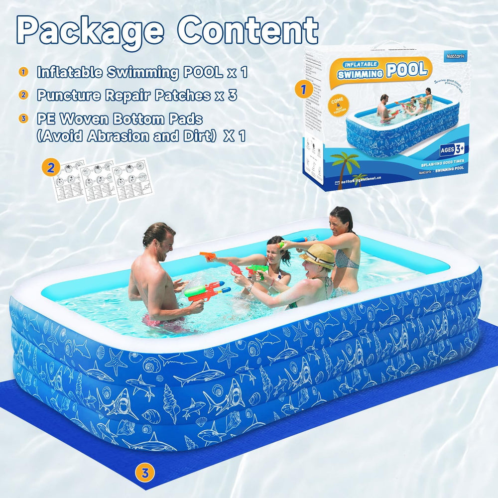 Nattork folded pool in storage showing compact size and seasonal convenience