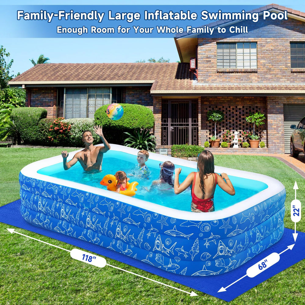 Nattork top-down filled pool showing spacious family swim area and comfort