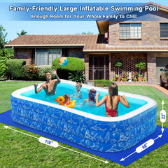 Nattork top-down filled pool showing spacious family swim area and comfort