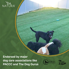 Natura Pet by Tropik installed strip blending with lawn to reduce muddy paths and visible wear