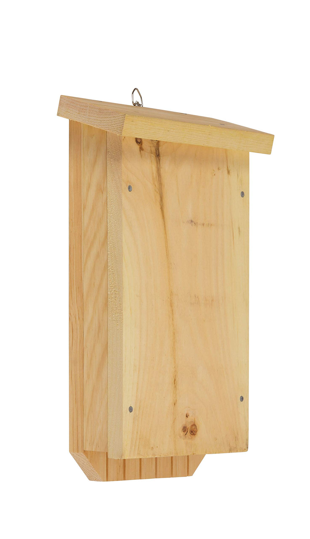 Natural Diamond bat house front view showing entrance and compact design benefit