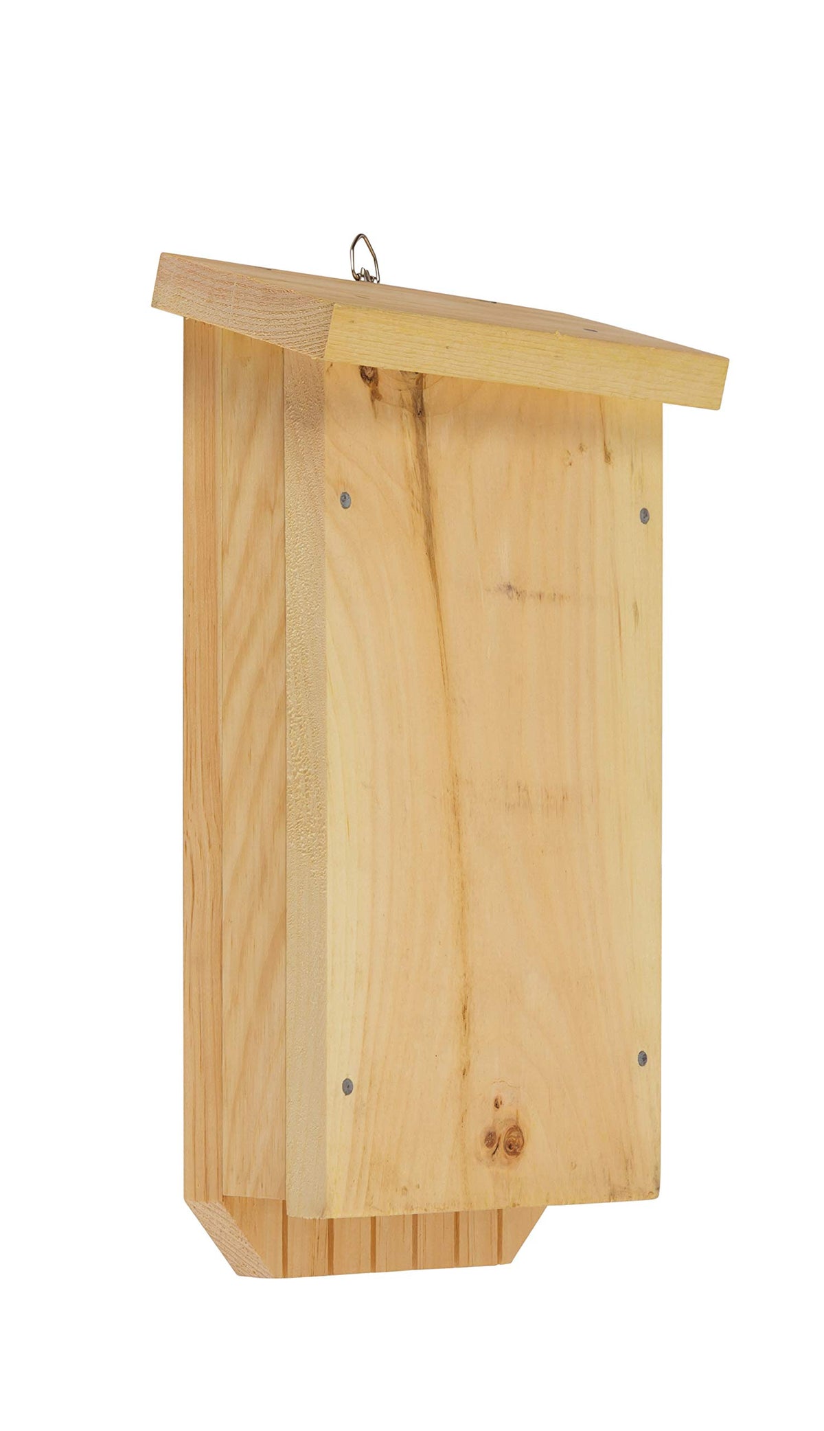 Natural Diamond bat house front view showing entrance and compact design benefit