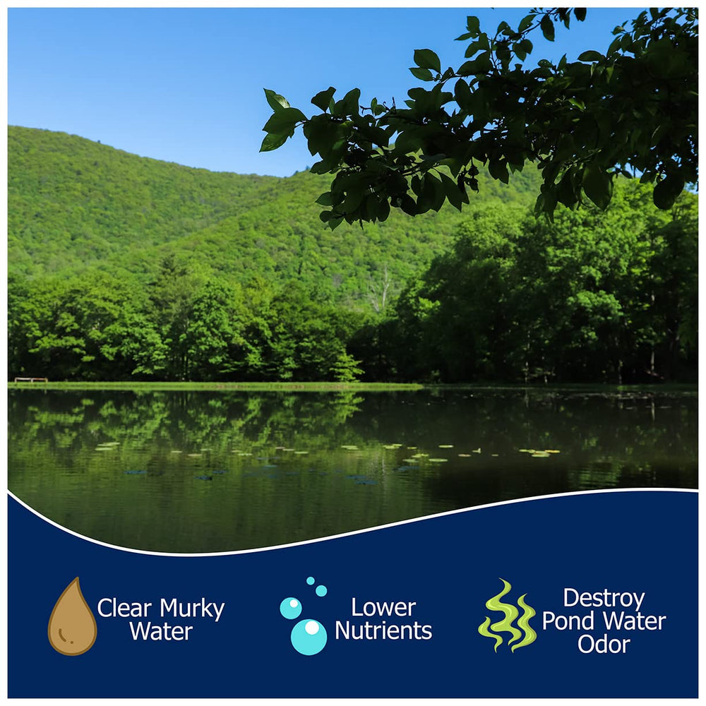 Natural Waterscapes packet floating in pond illustrating simple shoreline application