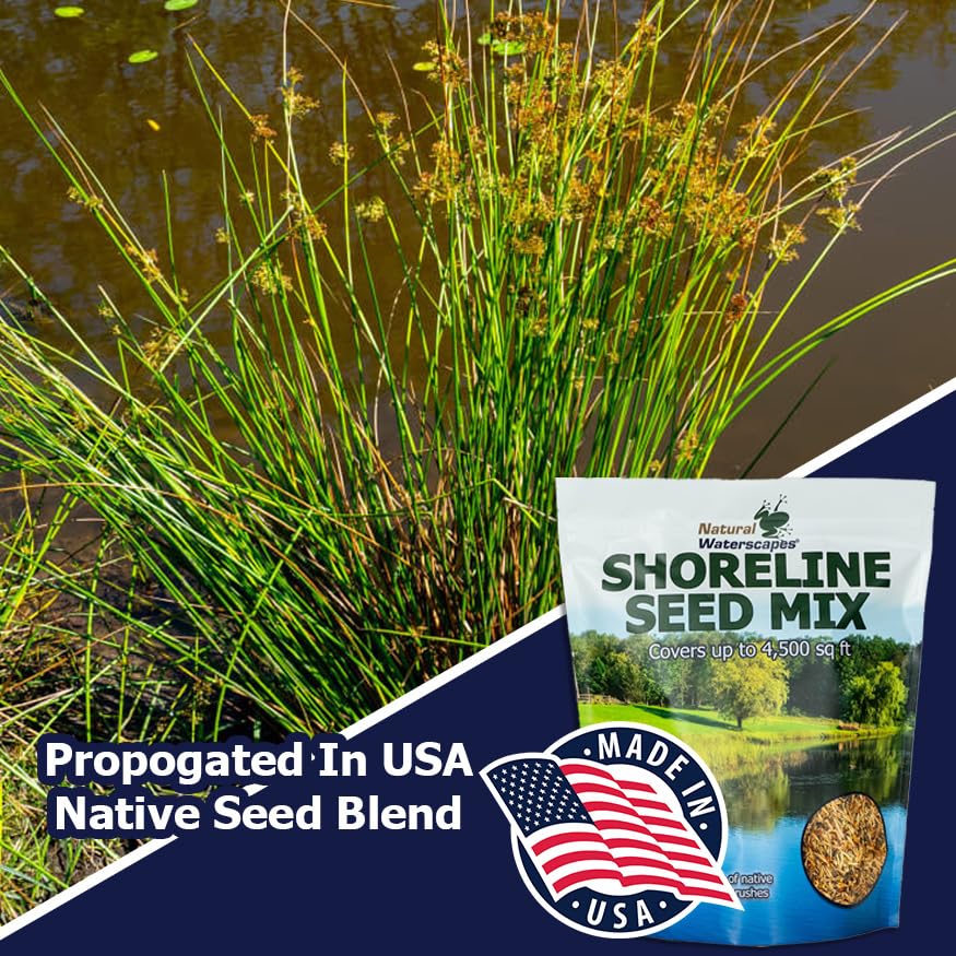 Natural Waterscapes bag beside ruler demonstrating coverage per pound