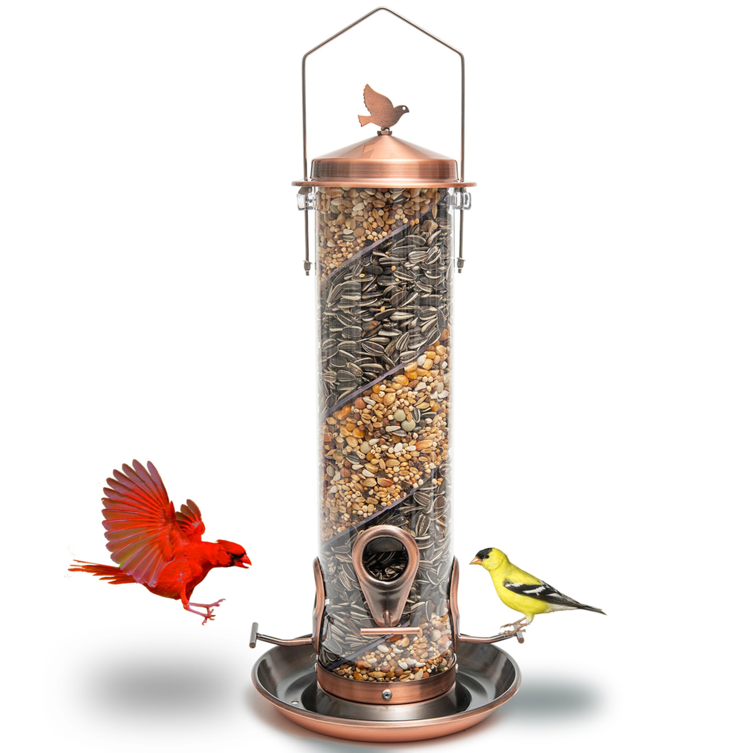 Nature Anywhere copper feeder front view showing elegant garden appeal and longevity