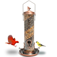 Nature Anywhere copper feeder front view showing elegant garden appeal and longevity