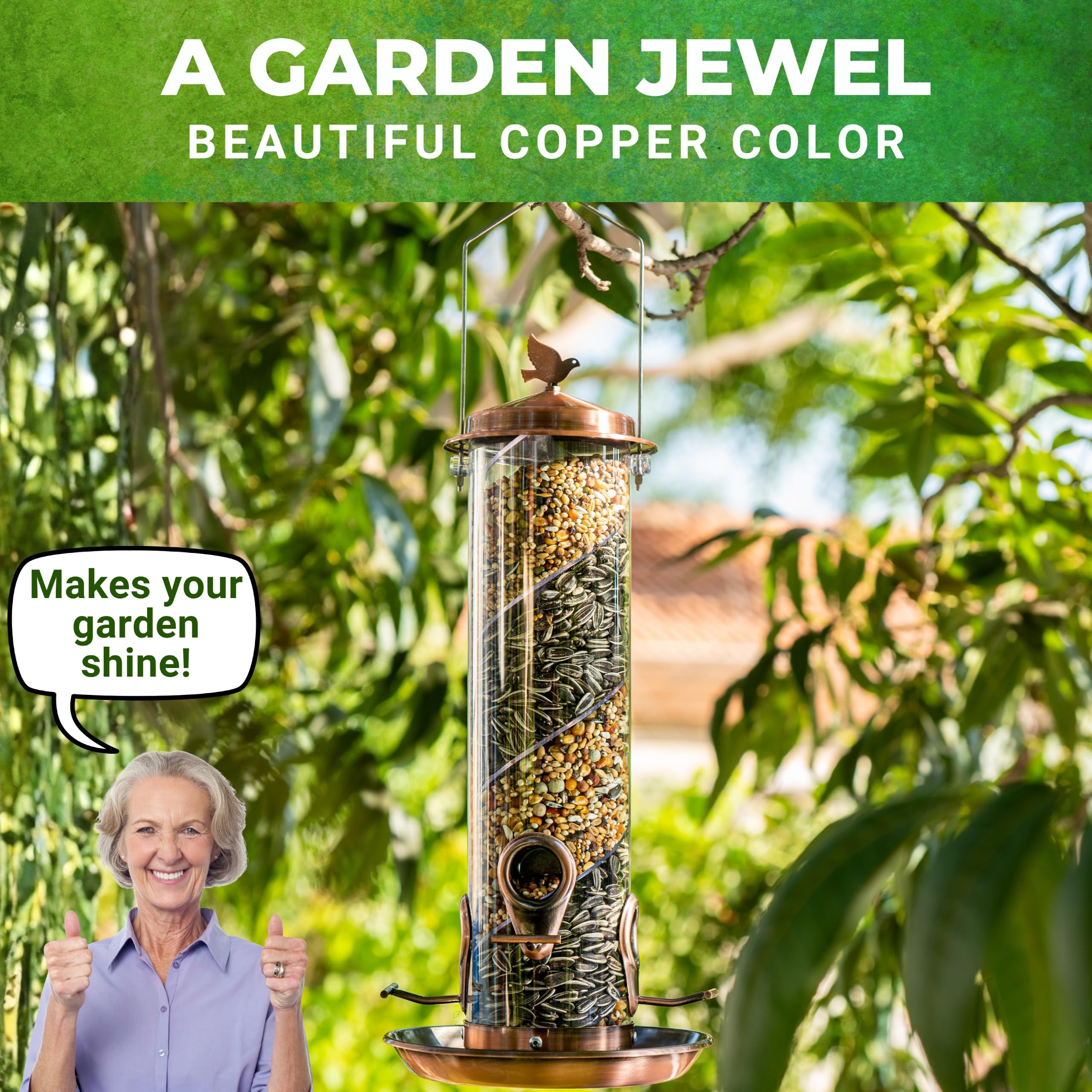 Nature Anywhere feeder open for filling demonstrating easy refill and cleaning